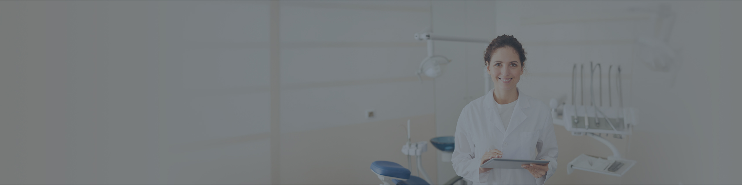 Dentist in modern dental office