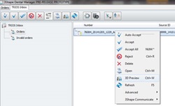 3D Preview option for a case in TRIOS Inbox